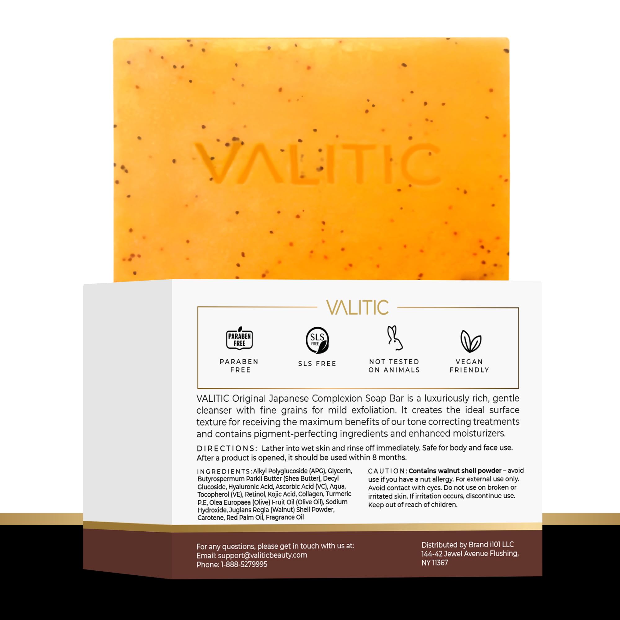 VALITIC Kojic Acid Soap with Turmeric - Dark Spot Remover for Face & Body - 2 Pack