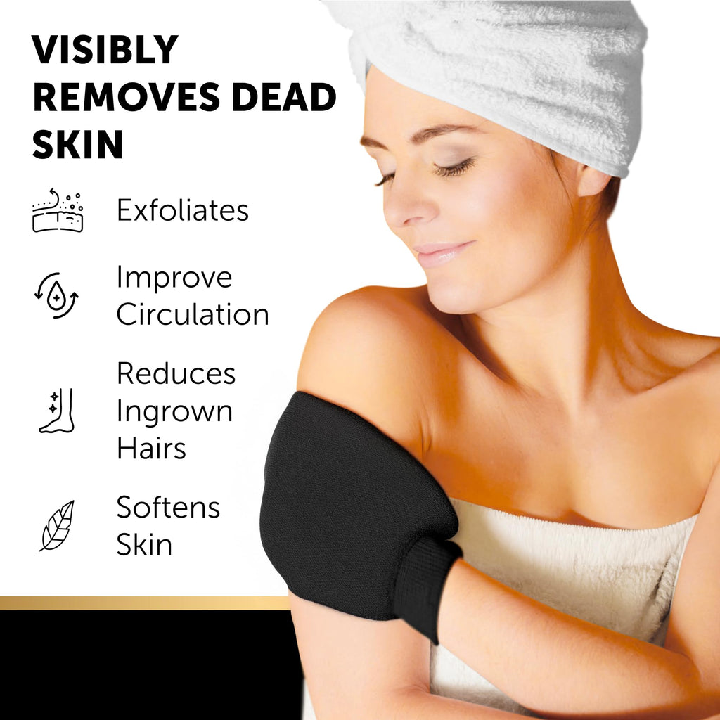VALITIC Kojic Acid Vitamin C Retinol Soap Bars + Black Exfoliating Gloves — 4 Pack