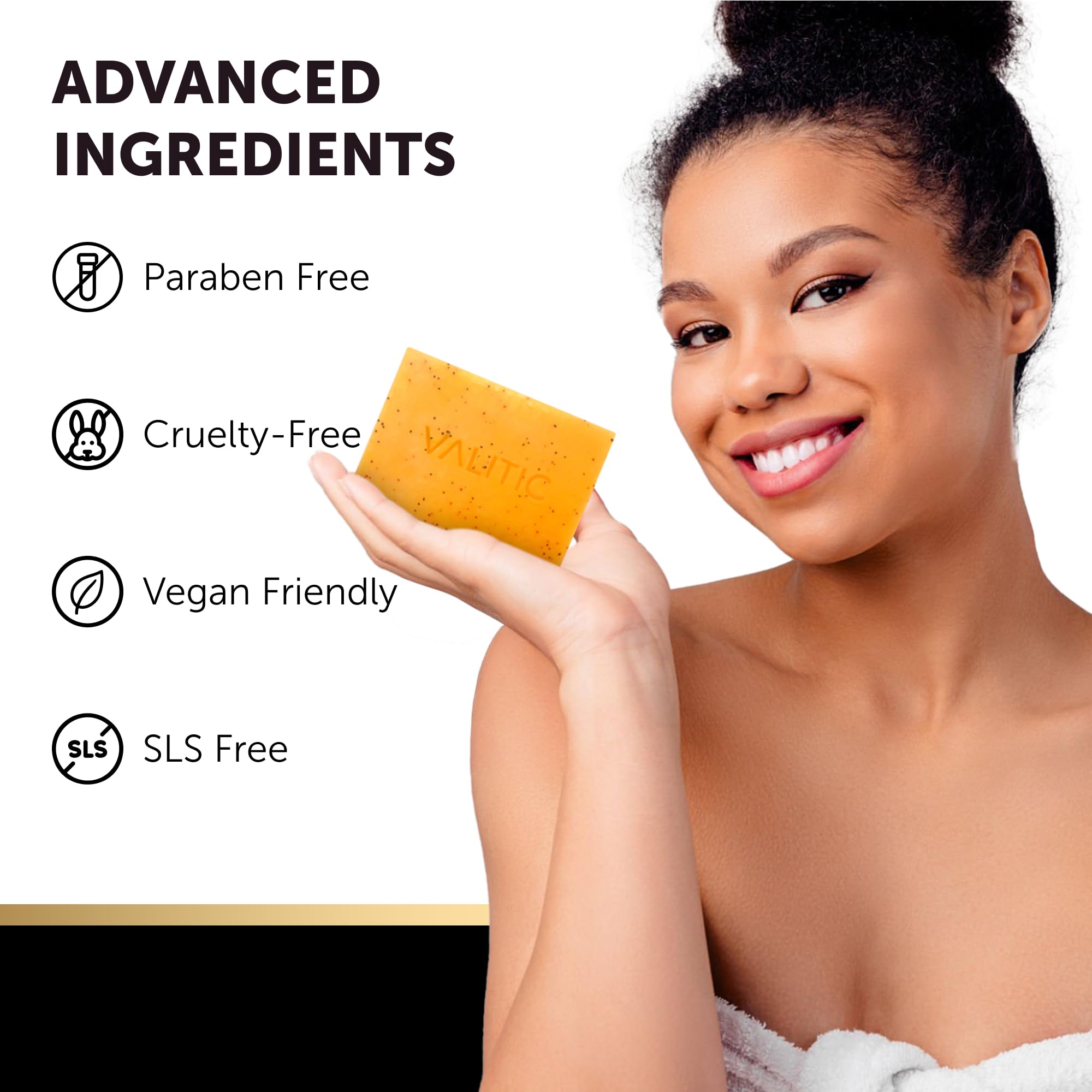VALITIC Kojic Acid Soap with Turmeric - Dark Spot Remover for Face & Body - 2 Pack