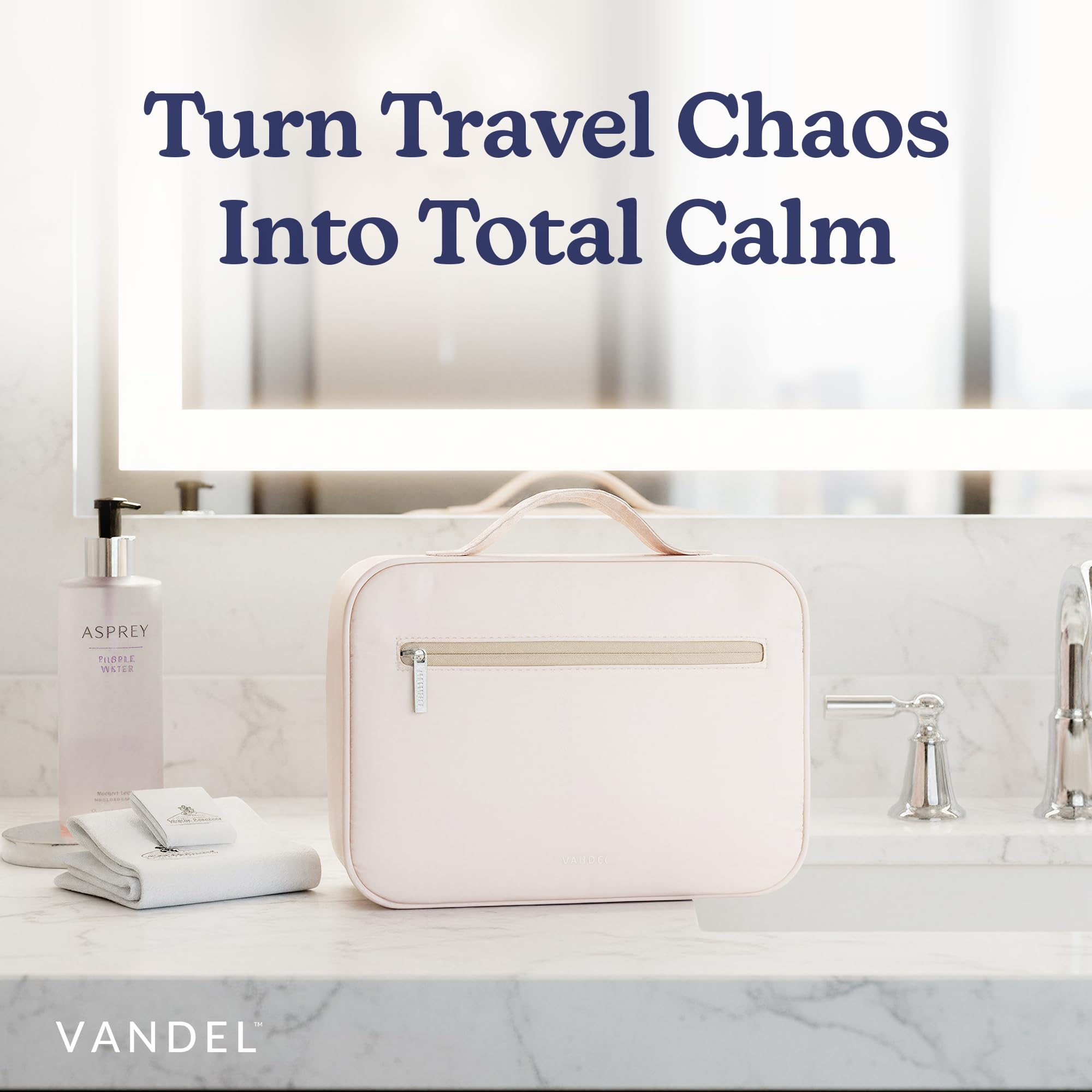 VANDEL Waterproof Hanging Toiletry Bag for Travelling - 360° Hook, Leakproof, Makeup Organizer | Black