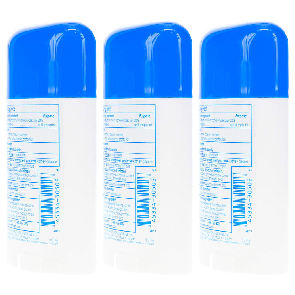Vanicream Anti-Perspirant Deodorant – Clinical Strength for Sensitive Skin, 2.25 oz (Pack of 3)