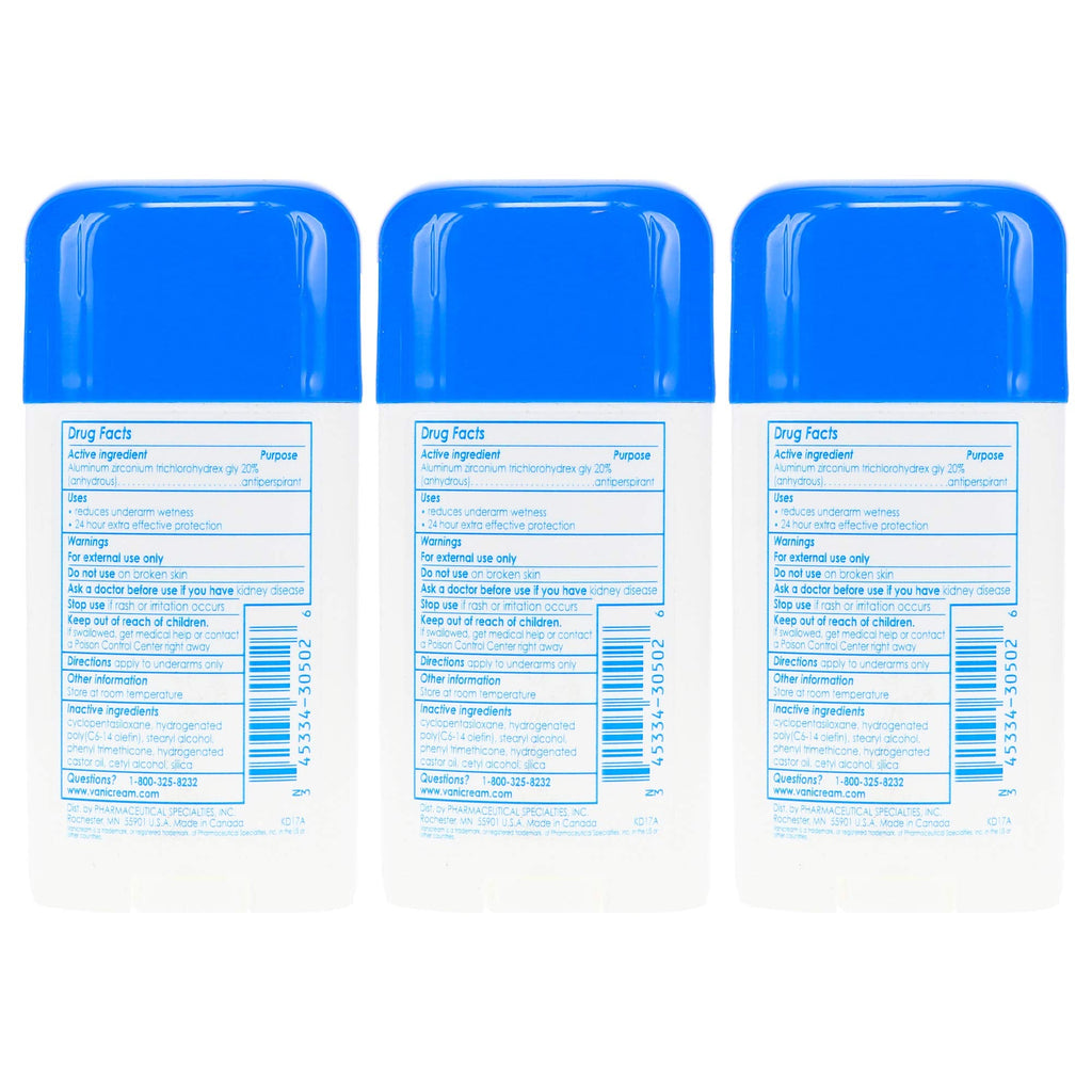 Vanicream Anti-Perspirant Deodorant – Clinical Strength for Sensitive Skin, 2.25 oz (Pack of 3)