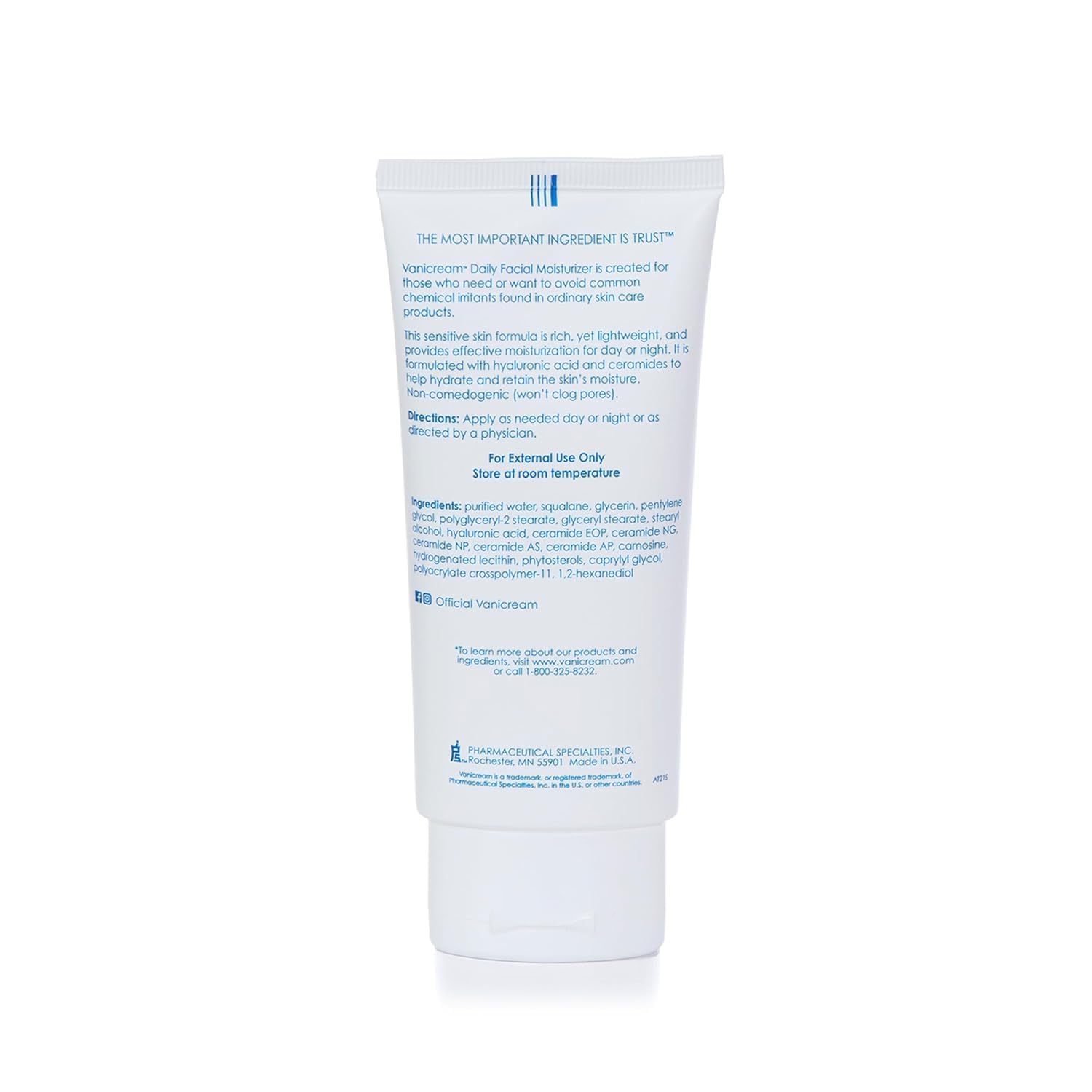 Vanicream Daily Facial Moisturizer with Ceramides & Hyaluronic Acid – Fragrance-Free, Sensitive Skin, 3 fl oz (Pack of 2)
