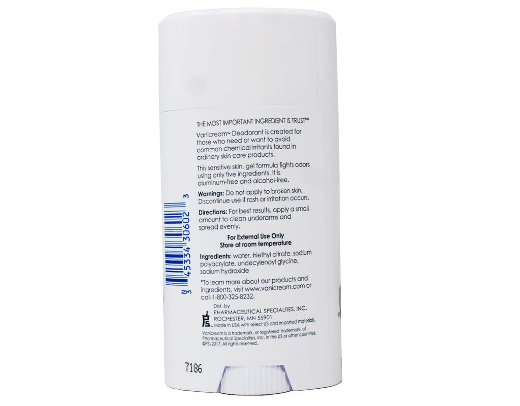 Vanicream Sensitive Skin Deodorant – Aluminum-Free Gel, Fragrance-Free, 2 oz (Pack of 3)