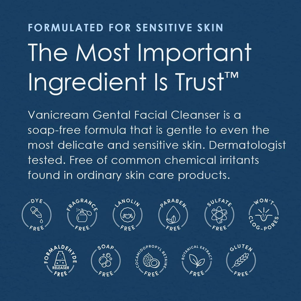 Vanicream Gentle Facial Cleanser 8 Oz - Pack of 2 | Fragrance-Free for Sensitive Skin