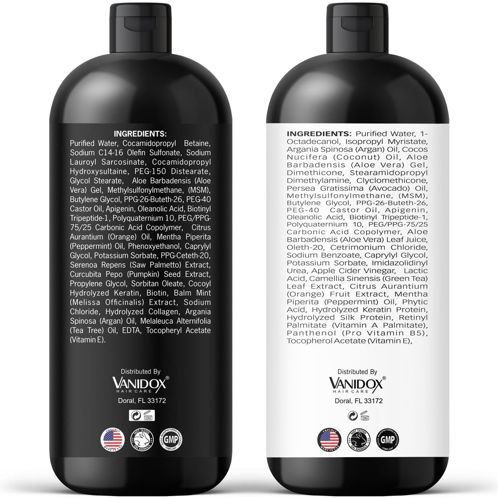VANIDOX Carbonic Acid Shampoo & Conditioner Set — Deep Moisture, Volume & Scalp Nourishment | Made in USA