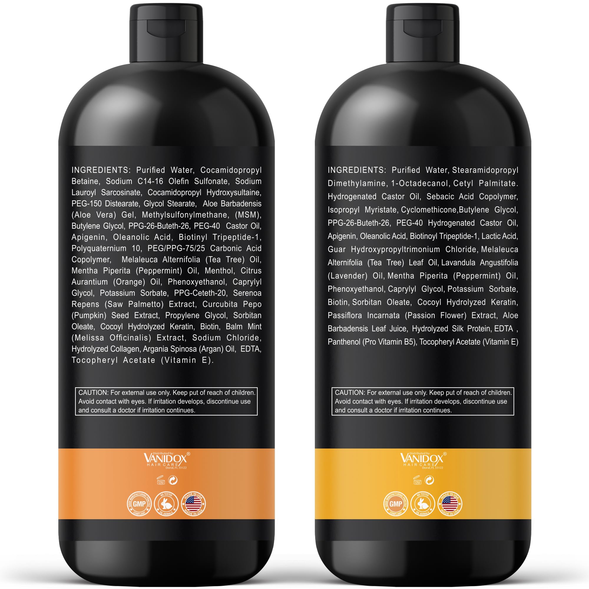 VANIDOX Tea Tree Shampoo & Conditioner Set – Itchy Scalp Relief, Biotin, DHT Blockers, 16 oz