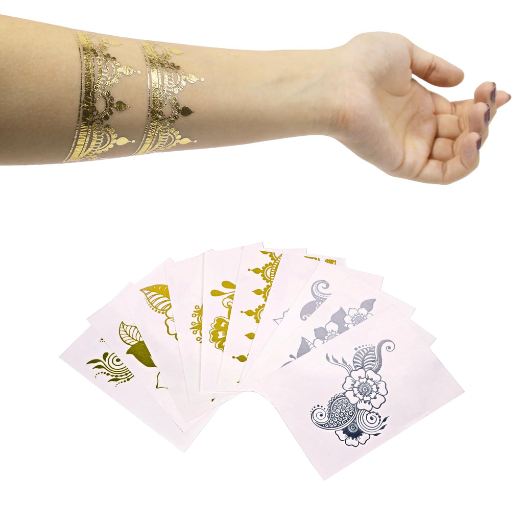 Vanli's Metallic Temporary Tattoo Markers – 12 Pack with 30 Stencil Papers | Body Art for Teens & Adults