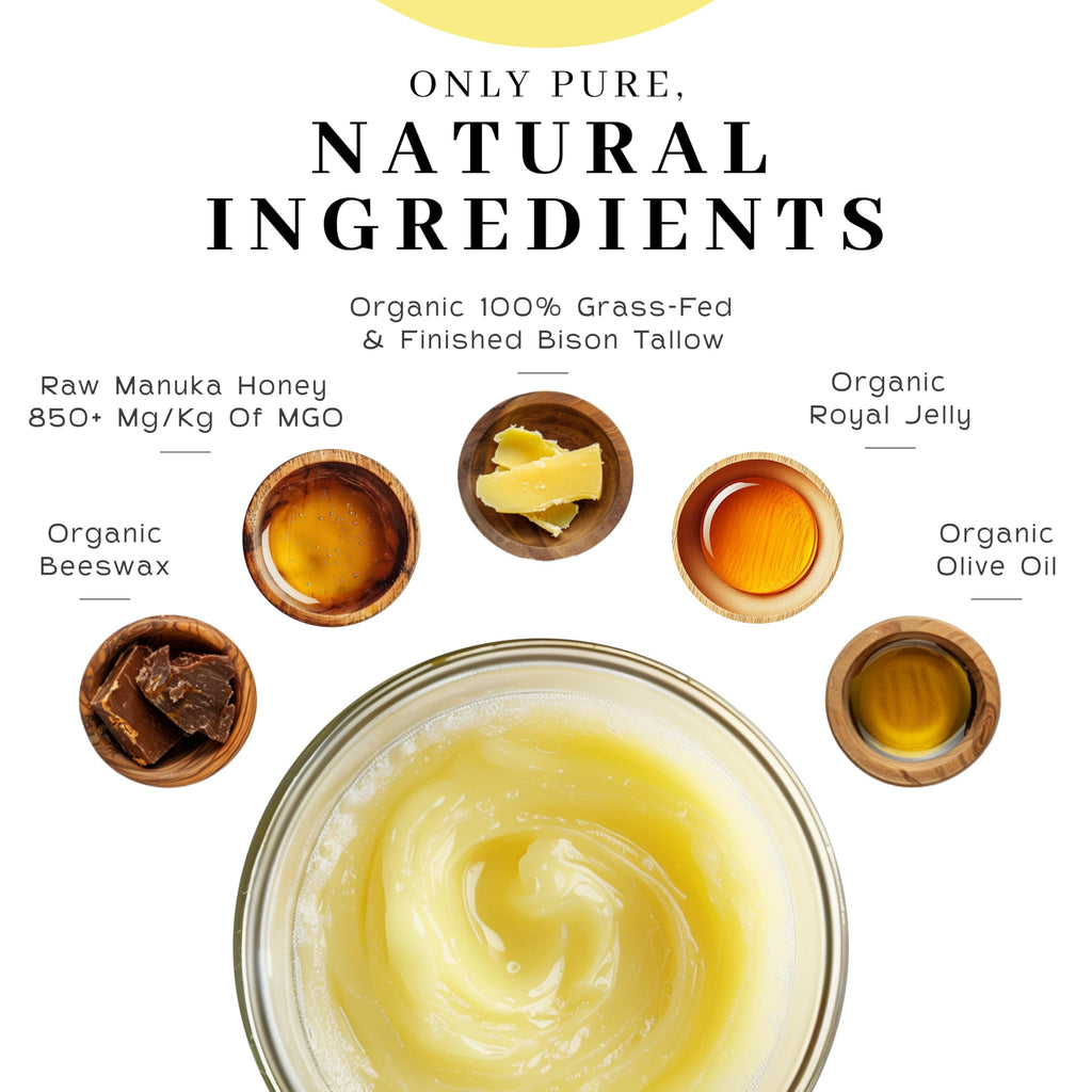 Vanman’s Tallow & Honey Balm – Grass-Fed Bison Tallow, Manuka Honey & Royal Jelly | 2.4 oz