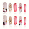 Vanpaga Press On Nails – Medium Square Handmade 3D Artful Acrylic False Nails for Parties & Daily Wear