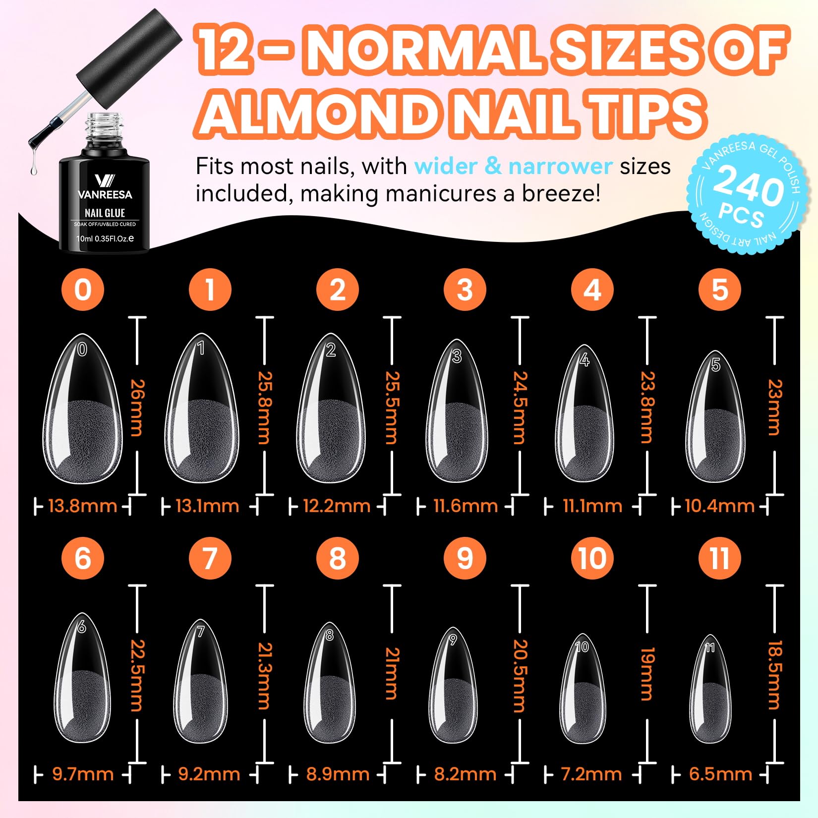 VANREESA 84-Piece Gel Nail Polish Kit with UV Lamp and Almond Nail Tips – 40 All‑Season Colors for Beginners