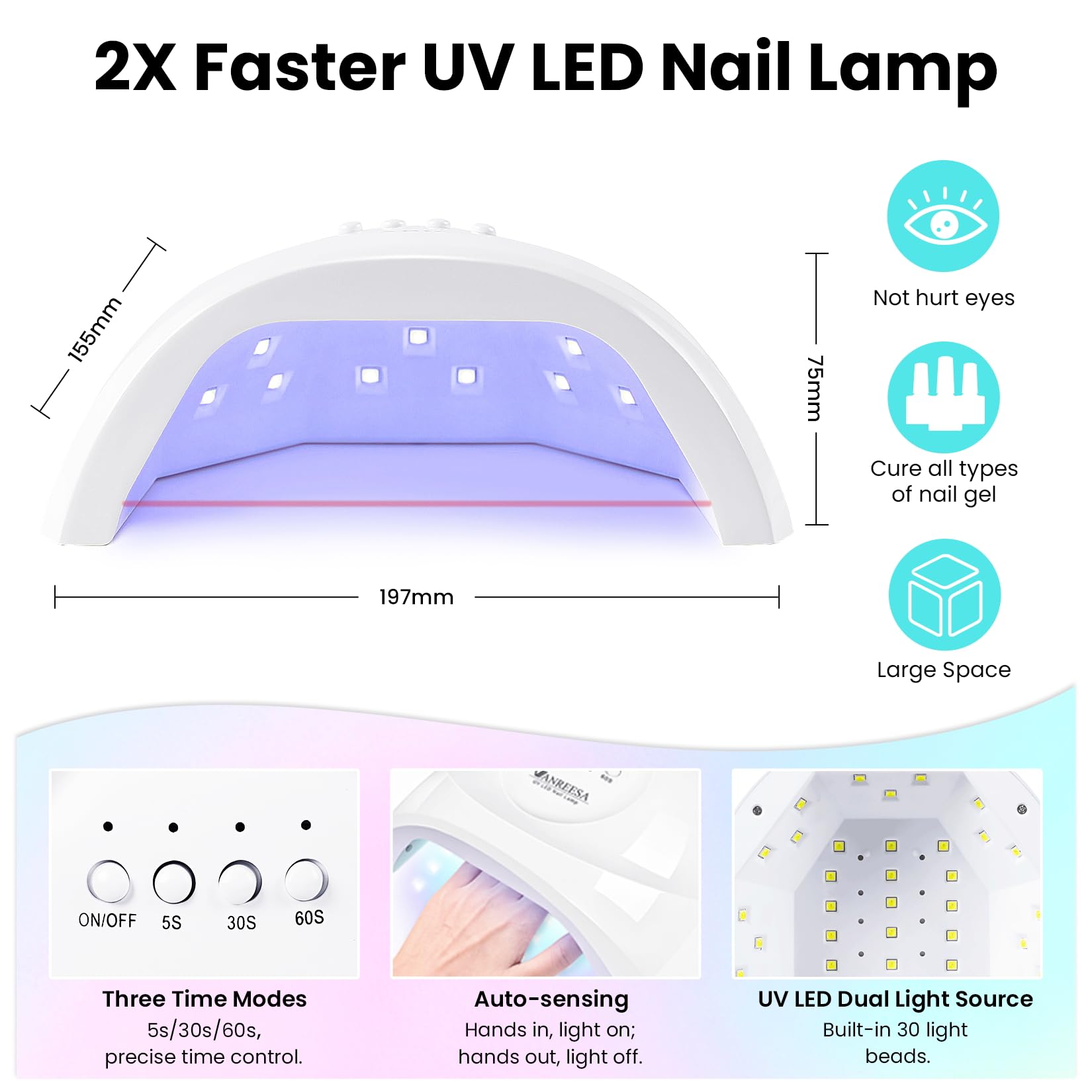 VANREESA 84-Piece Gel Nail Polish Kit with UV Lamp and Almond Nail Tips – 40 All‑Season Colors for Beginners
