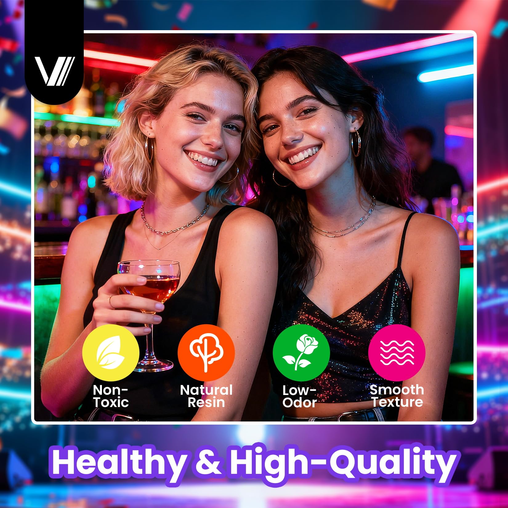 VANREESA Gel Nail Polish Set – 24 Pcs with Base Coat & 4 Top Coats, Bright Colors