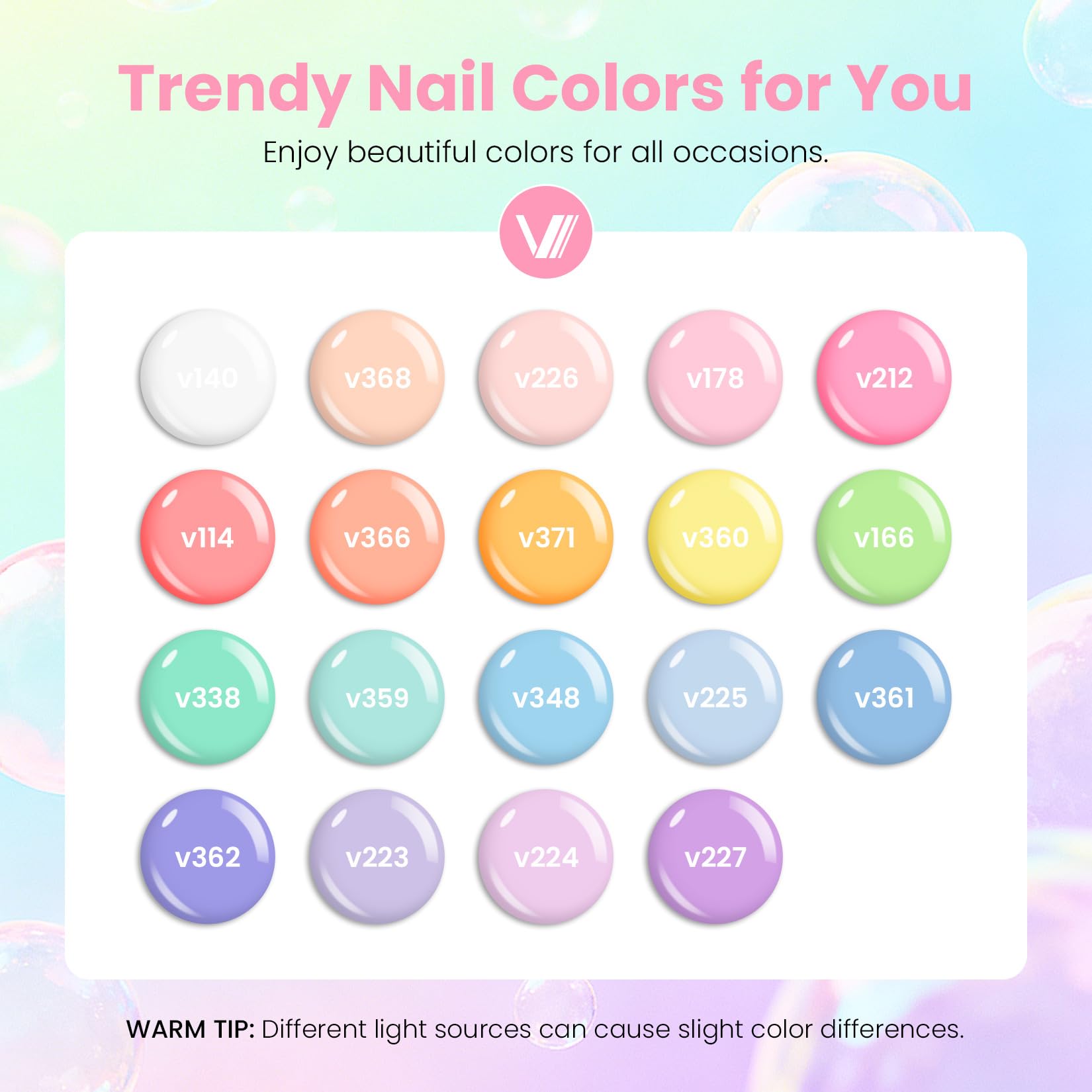 VANREESA 24 Pcs Gel Nail Polish Set – Trendy Spring Colors with Base Coat & 4 Top Coats | DIY Manicure Kit