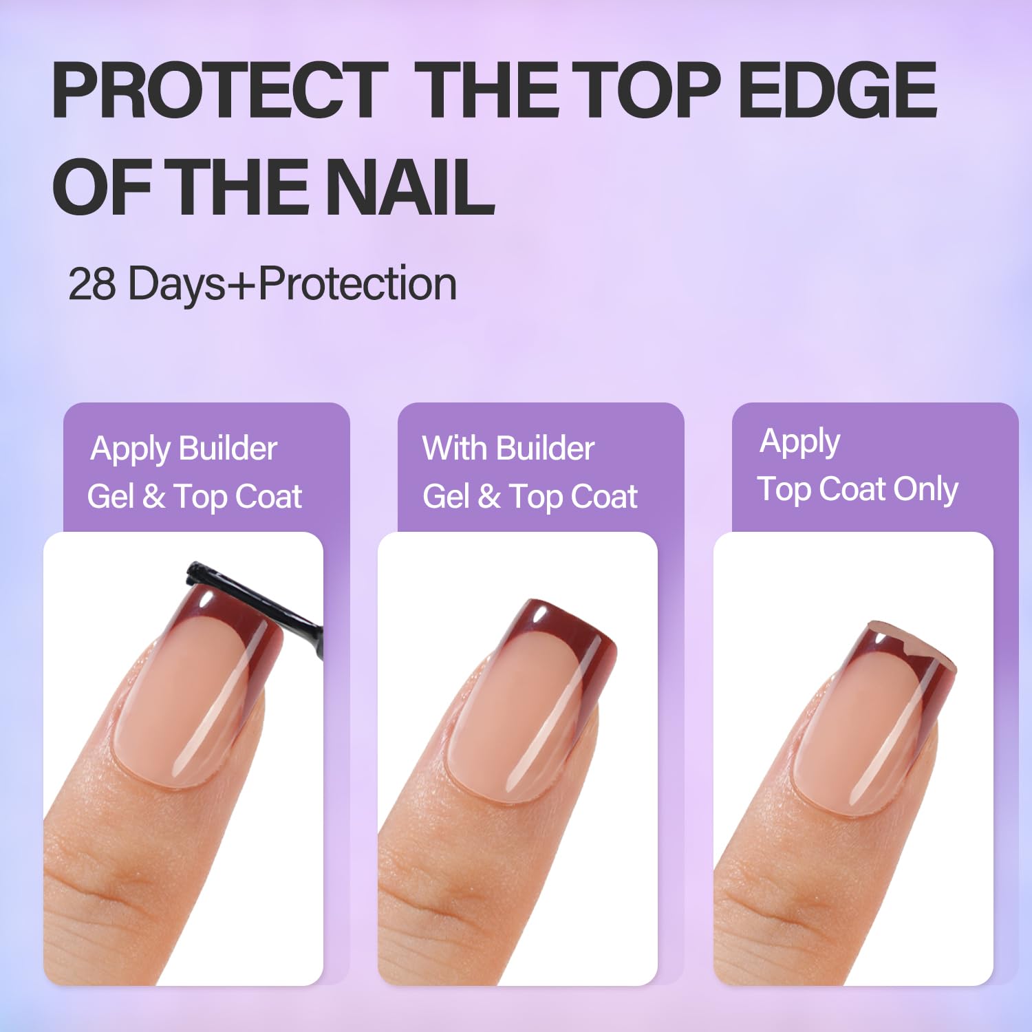 Vansiho French Gel Nails Kit – Short Square French Tip Press-On Nails & DIY Nail Lamp