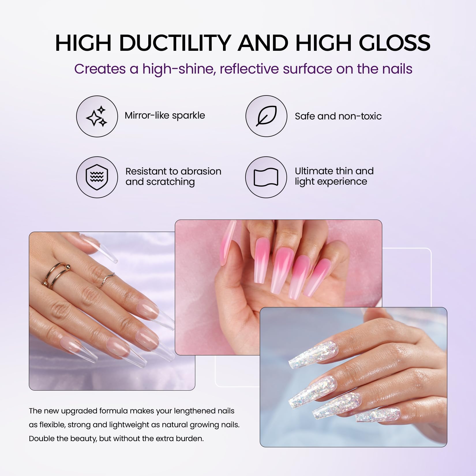 VANSISOS Poly Gel Nail Kit – 6 Colors + Mini UV Lamp for Beginners