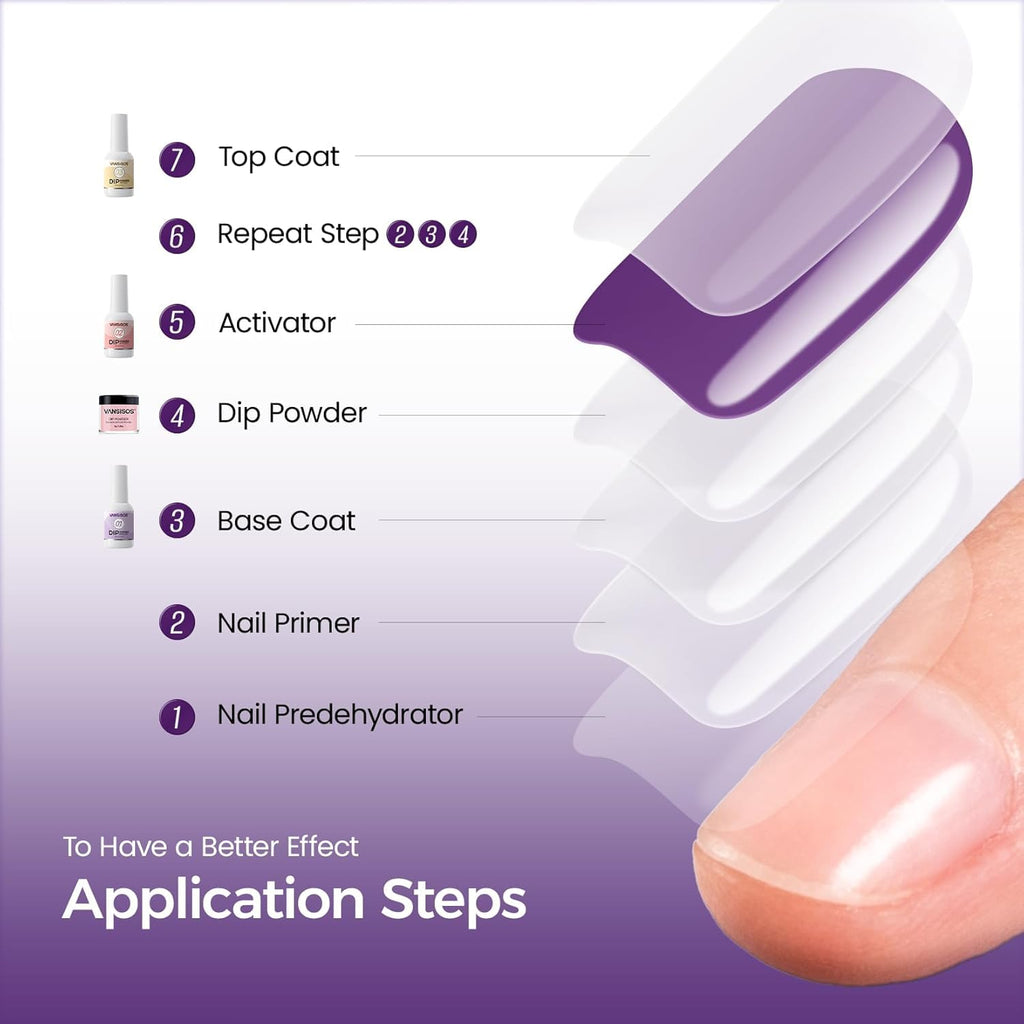 VANSISOS Dip Powder Nail Kit with Everything – 30 Colors, Base/Top/Activator, Nail Drill, At-Home Salon