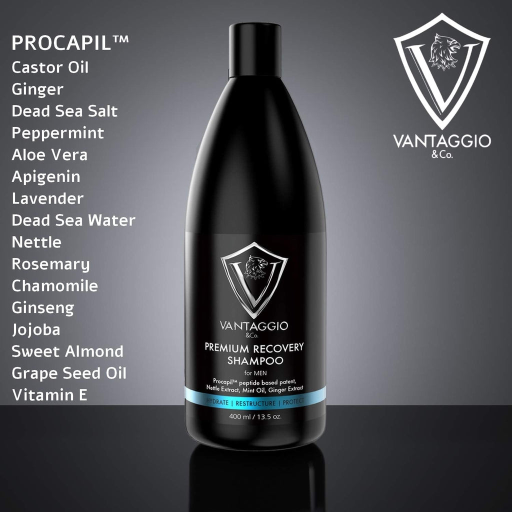 Vantaggio & Co. Hair Loss Shampoo for Men – DHT Blocker, ProCapil, Castor Oil – 13.5 oz
