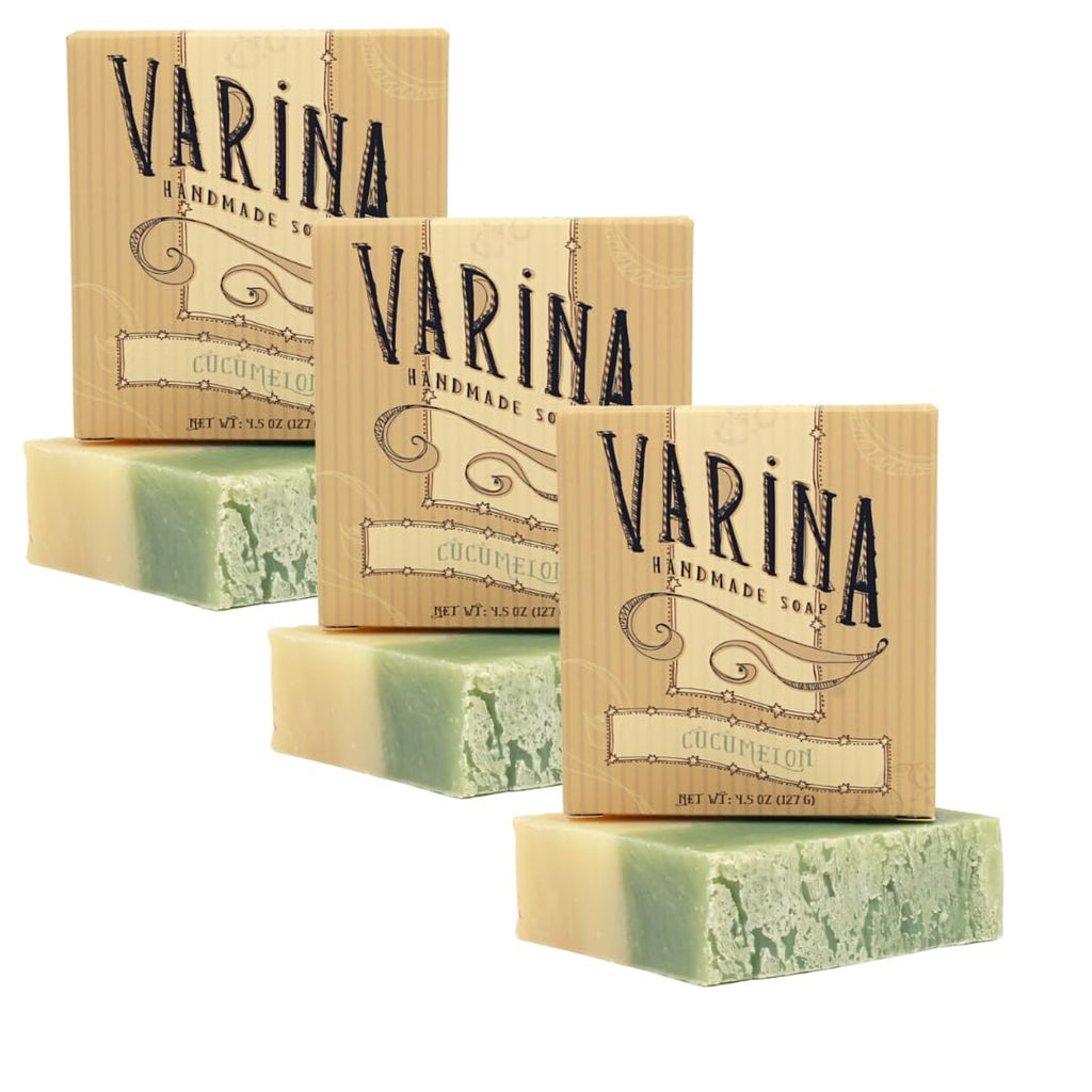 Varina Cucumelon Bar Soap – Gentle Natural Cleansing for Sensitive Skin | 3-Pack