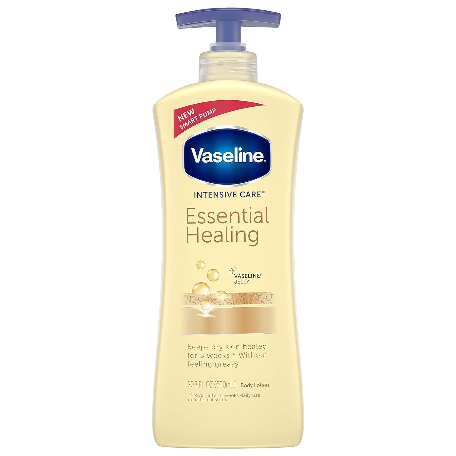 Vaseline Intensive Care Essential Healing Body Lotion – 20.3 oz Pump Bottle, 4/carton