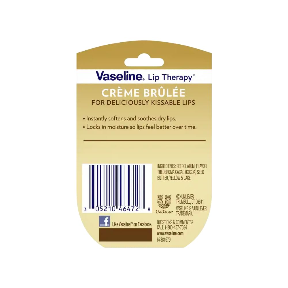Vaseline Lip Therapy Creme Brulee Lip Balm 0.25 oz – Pack of 10
