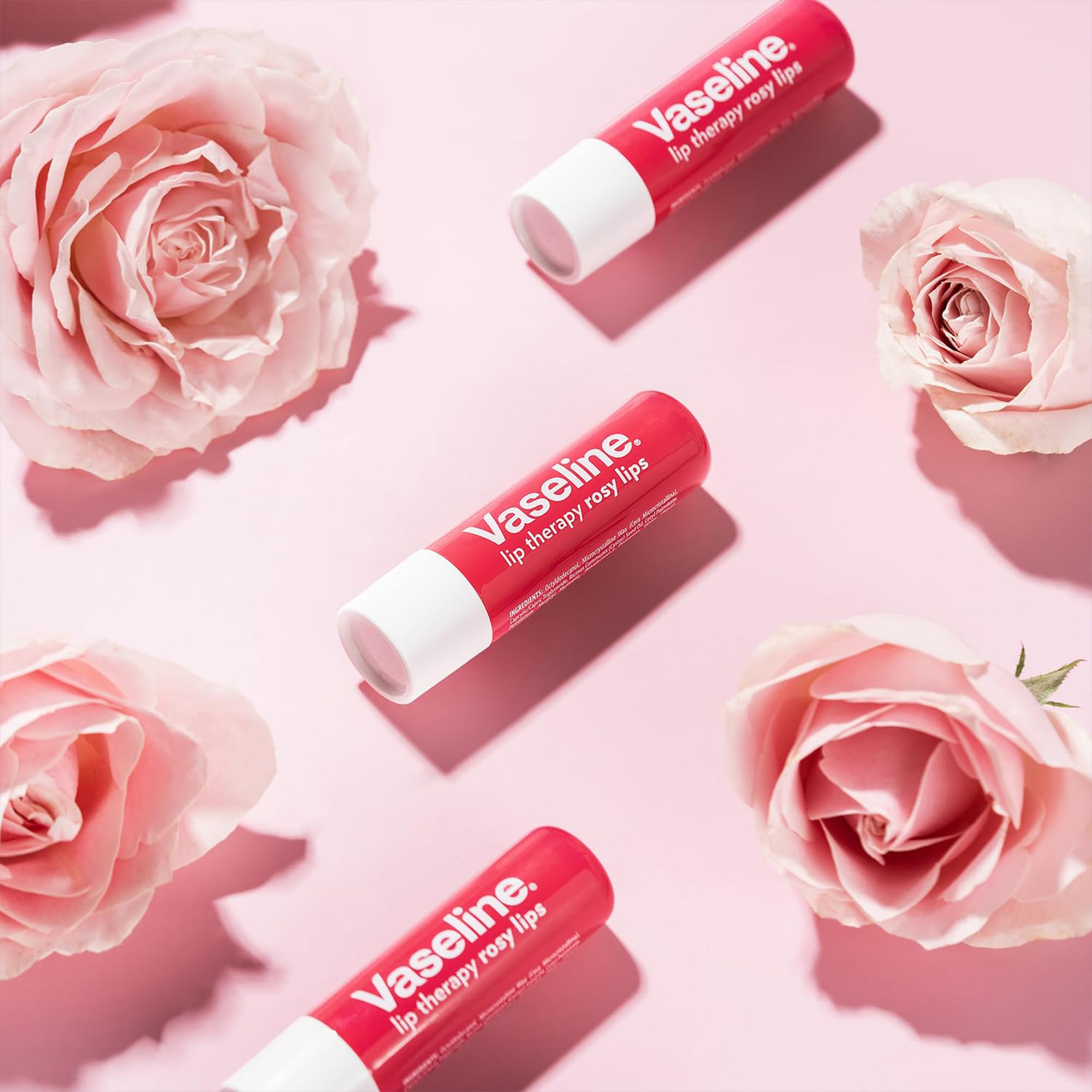 Vaseline Lip Therapy Bulk Lip Balm – Rosy Lips & Original, 24 Sticks (0.16 oz each)