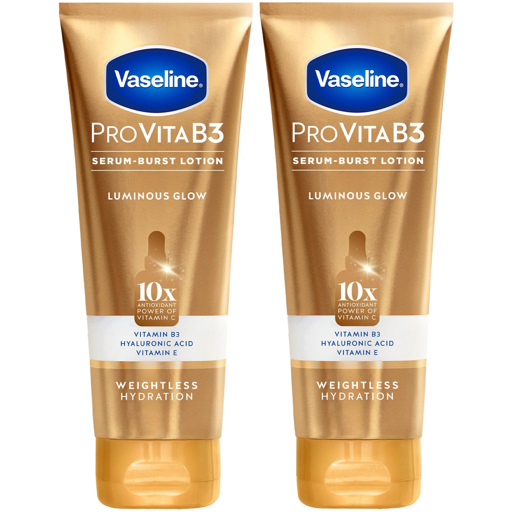 Vaseline Luminous Glow Pro VitaB3 Serum Burst Lotion – Weightless Hydration with Niacinamide, Hyaluronic Acid & Vitamin E (2-Pack)