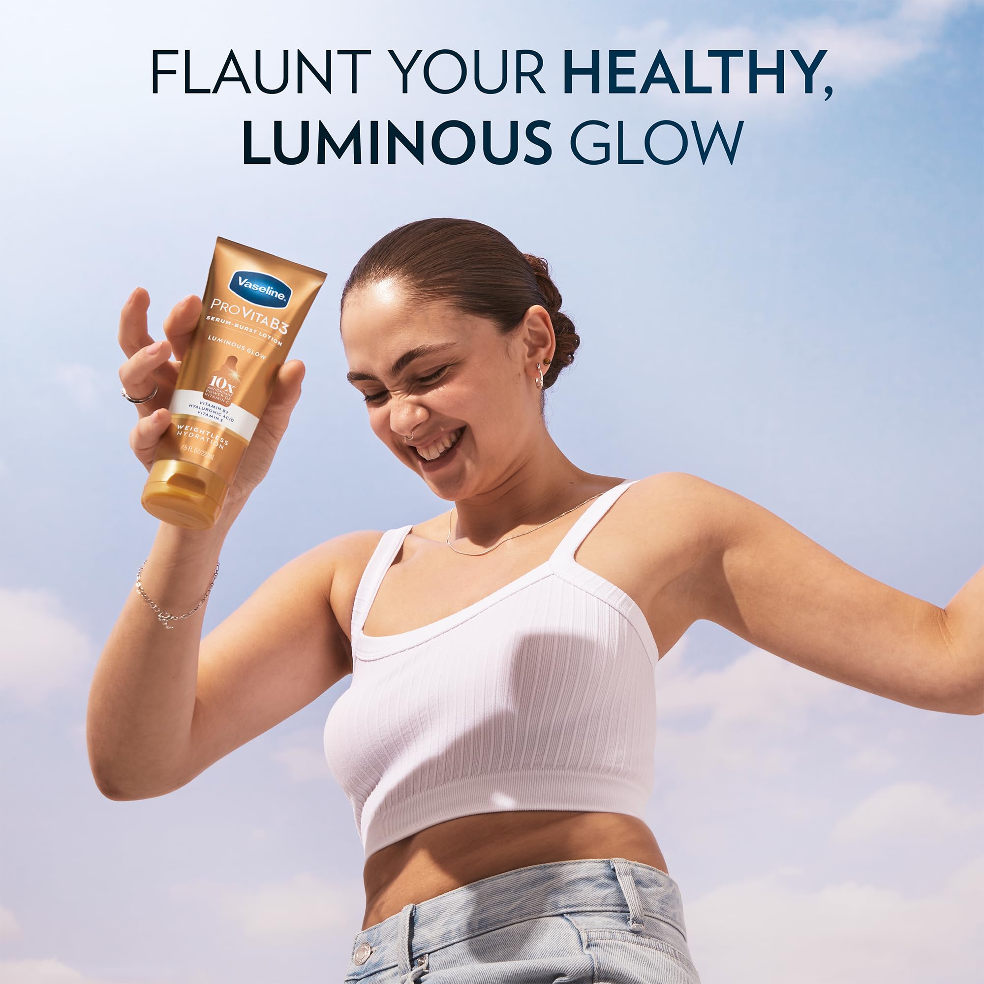 Vaseline Luminous Glow Pro VitaB3 Serum Burst Lotion – Weightless Hydration with Niacinamide, Hyaluronic Acid & Vitamin E (2-Pack)
