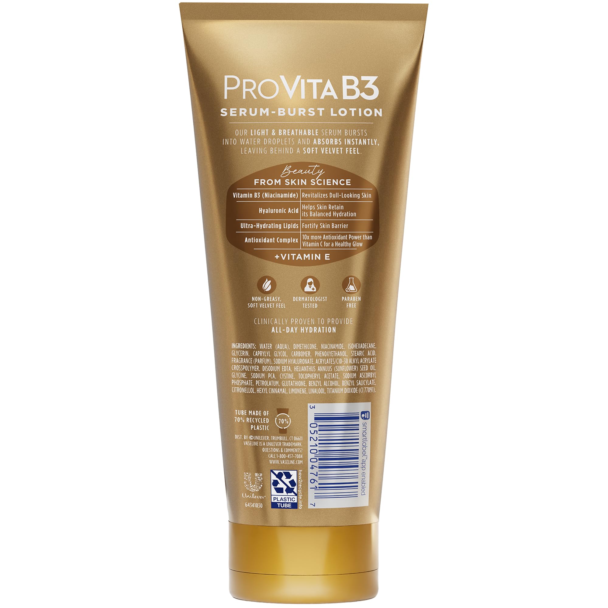 Vaseline Luminous Glow Pro VitaB3 Serum Burst Lotion – Weightless Hydration with Niacinamide, Hyaluronic Acid & Vitamin E (2-Pack)