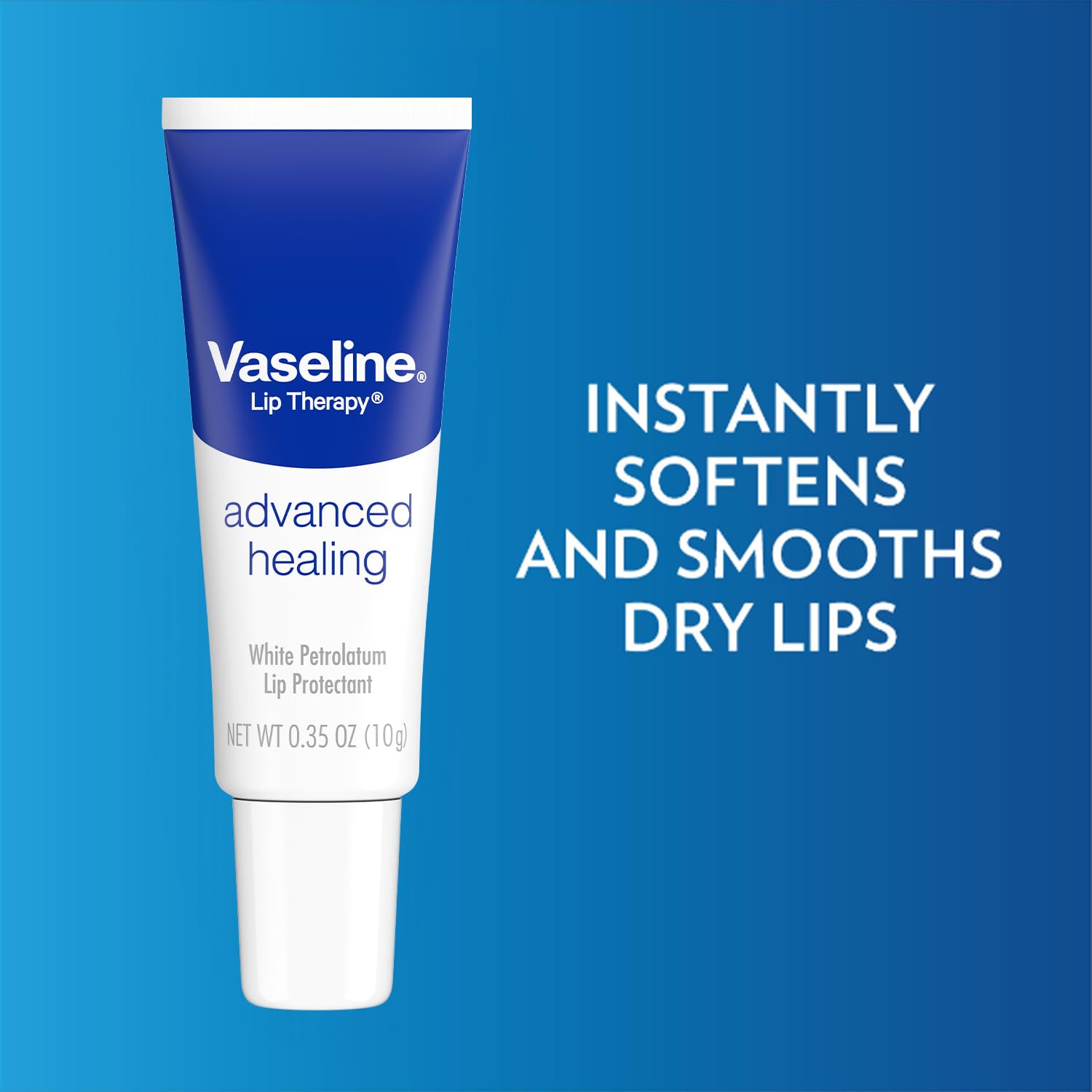 Vaseline Lip Therapy Advanced Healing Lip Balm Tube 12-Pack – White Petroleum Jelly Lip Protectant, 0.25 oz Each