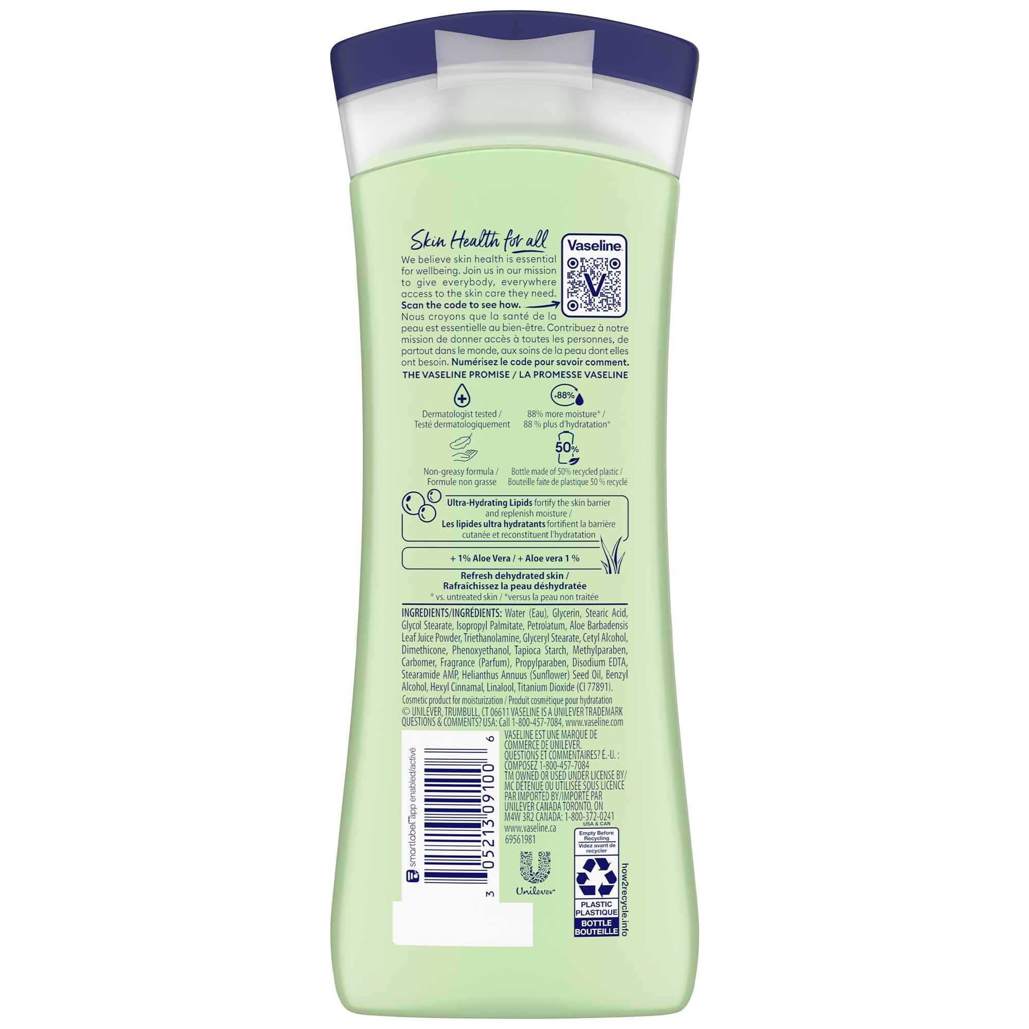Vaseline Soothing Hydration 6-Pack – Intensive Care Moisturizing Lotion with Aloe, 10 oz Each