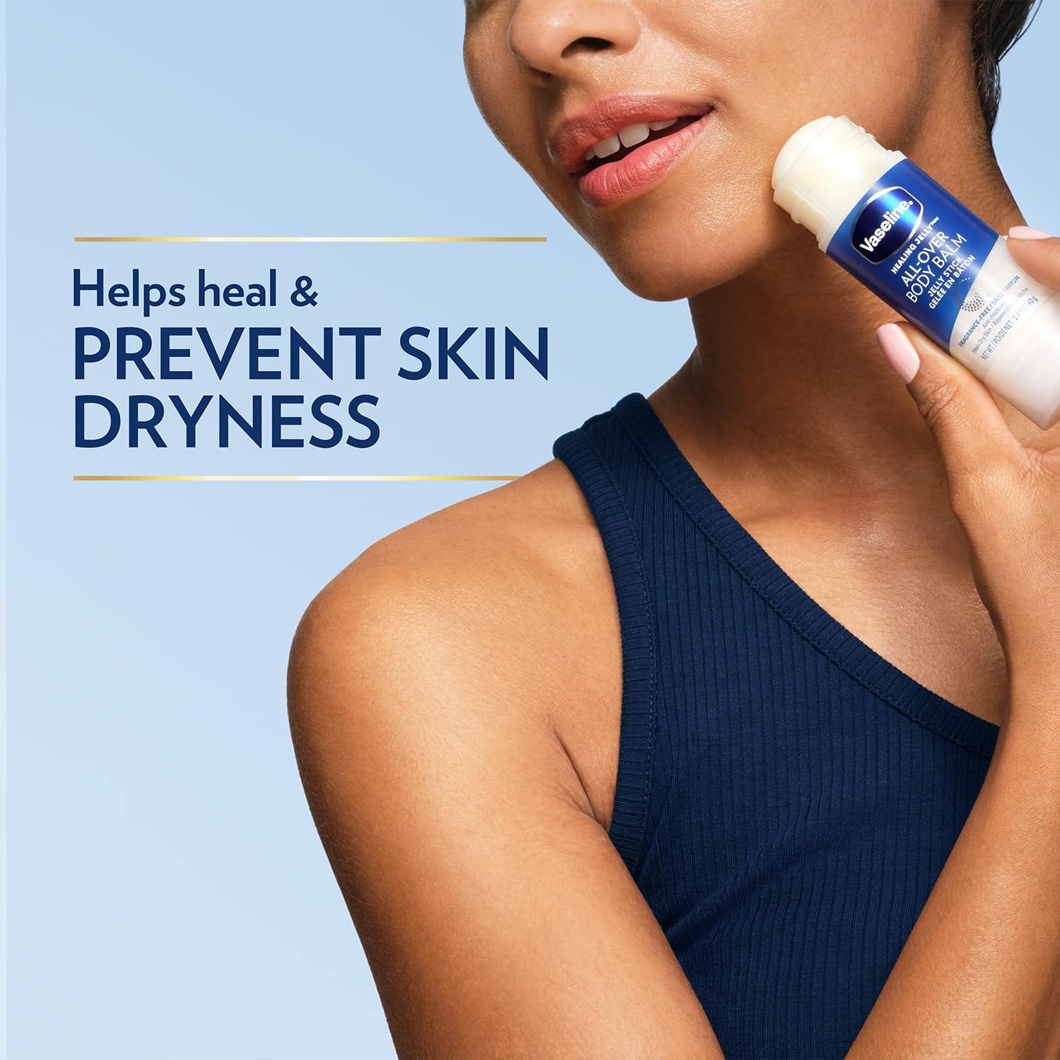Vaseline All-Over Body Balm Stick 3-Pack – Non-Greasy, Fragrance-Free