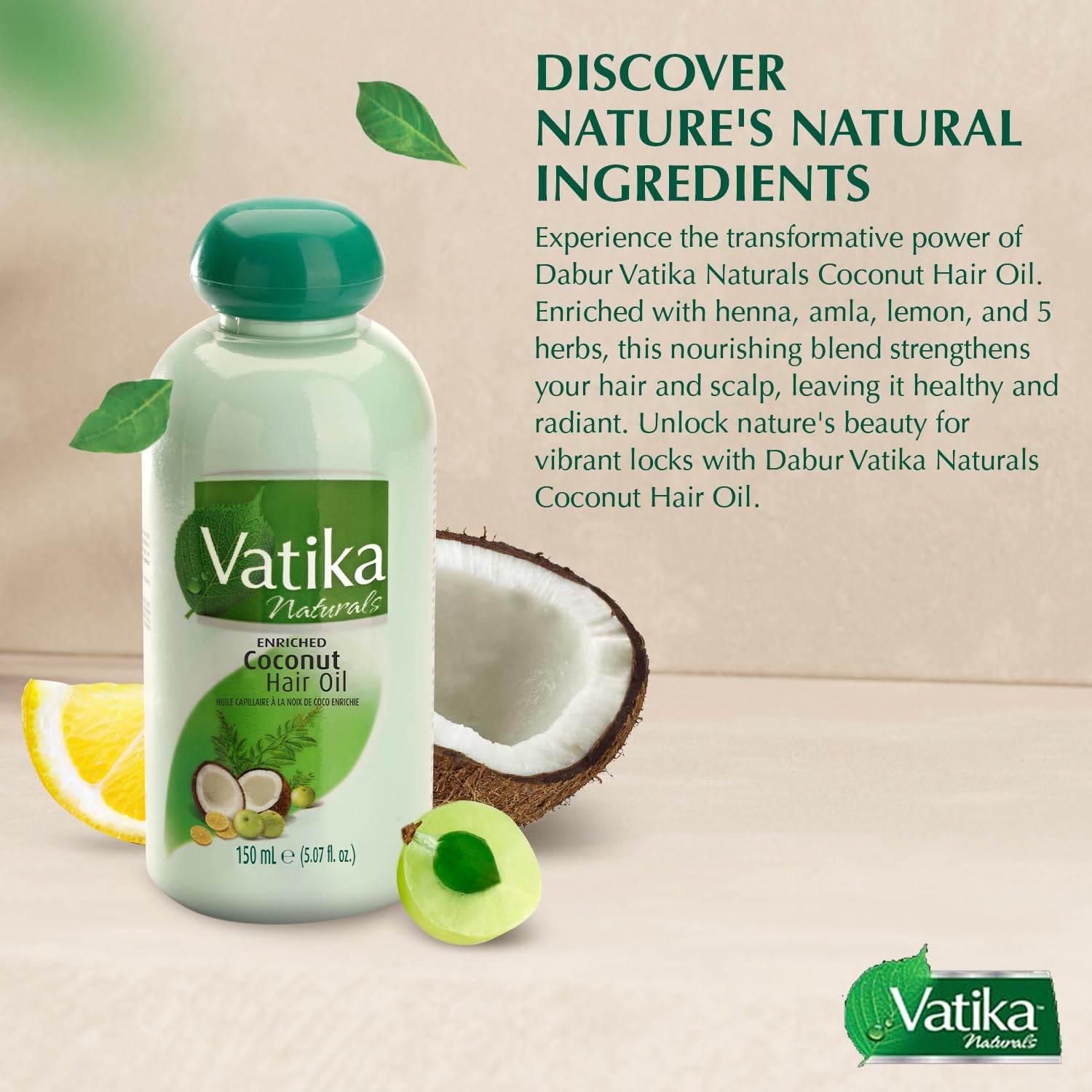 Dabur Vatika Enriched Coconut Hair Oil 150ml (Pack of 2) | Deep Nourishment
