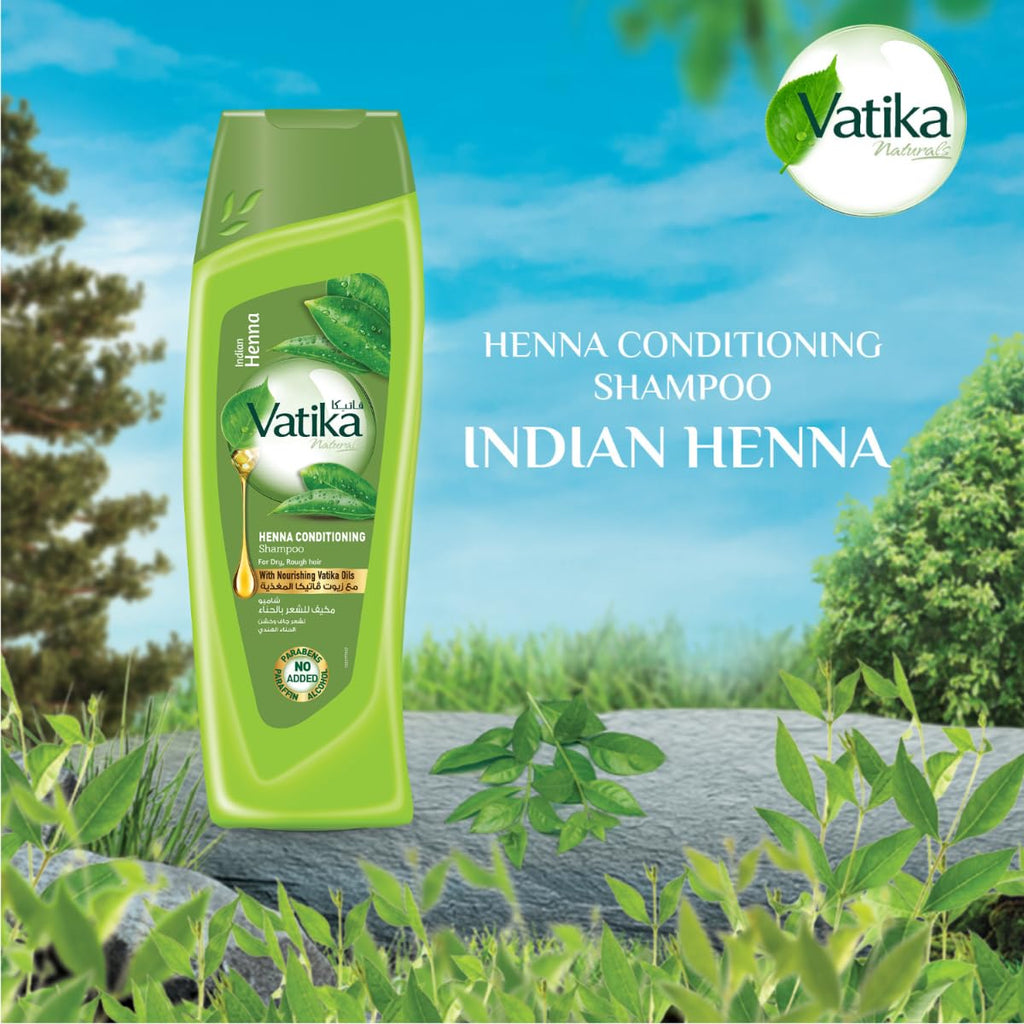 Vatika Naturals Henna Conditioning Shampoo – Hydrating, Sulfate-Free Care for Dry & Damaged Hair (400ml)