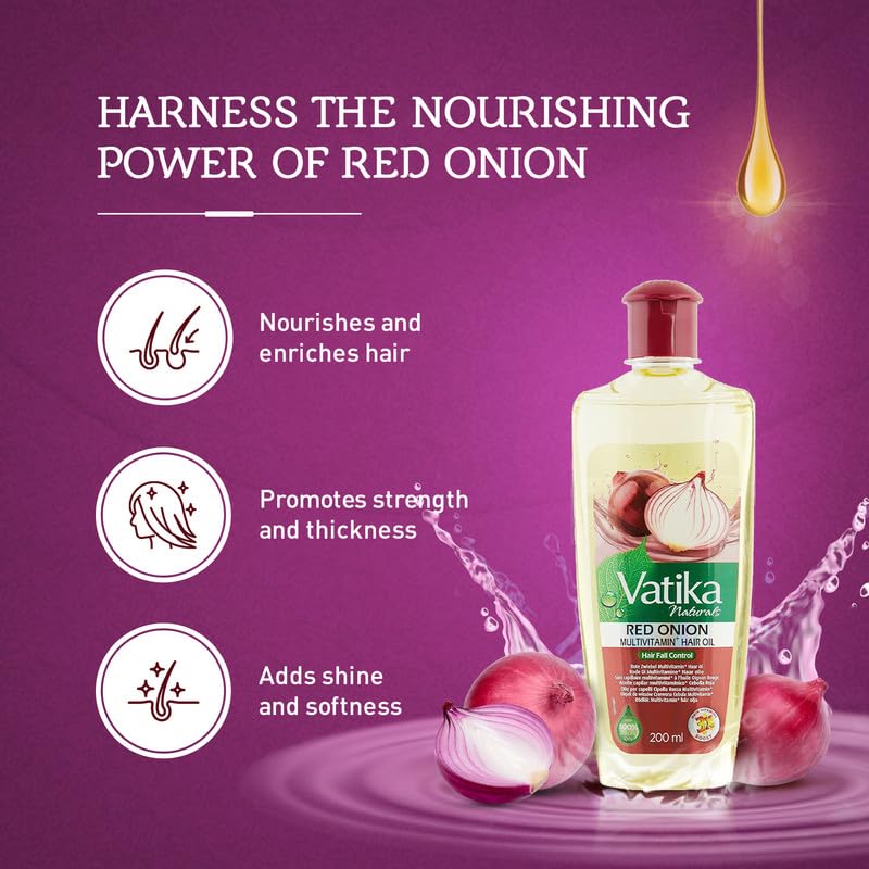Vatika Naturals Multivitamin Hair Oil – Red Onion & Rosemary, 300 ml