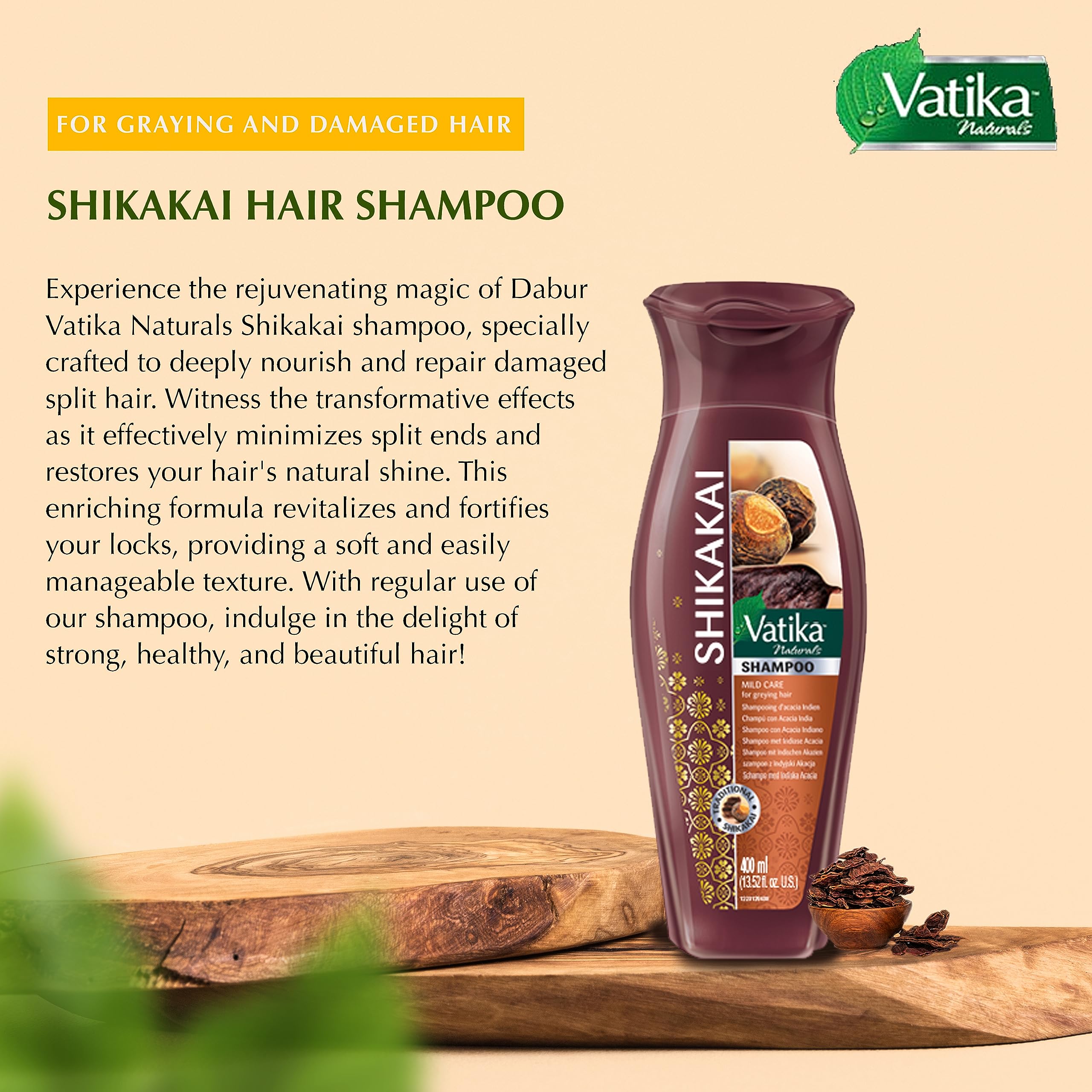 Vatika Naturals Shikakai Shampoo for Women – Hydrating & Smoothing Formula (400ml)