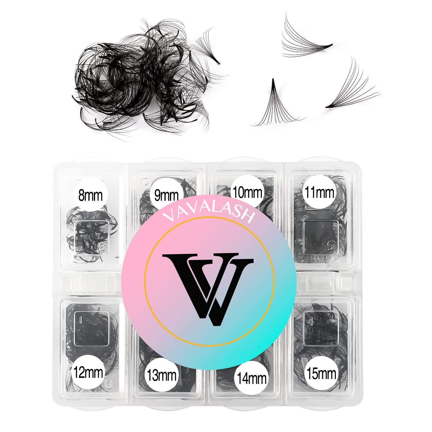 VAVALASH 600 Fans Premade Loose Lash Fans 8-15mm | 10D-0.07-C-8-15mm Promade Volume