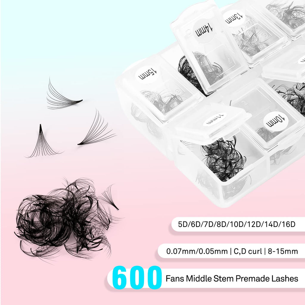 VAVALASH 600 Premade Lash Fans | 5D-24D Mix 8-15mm