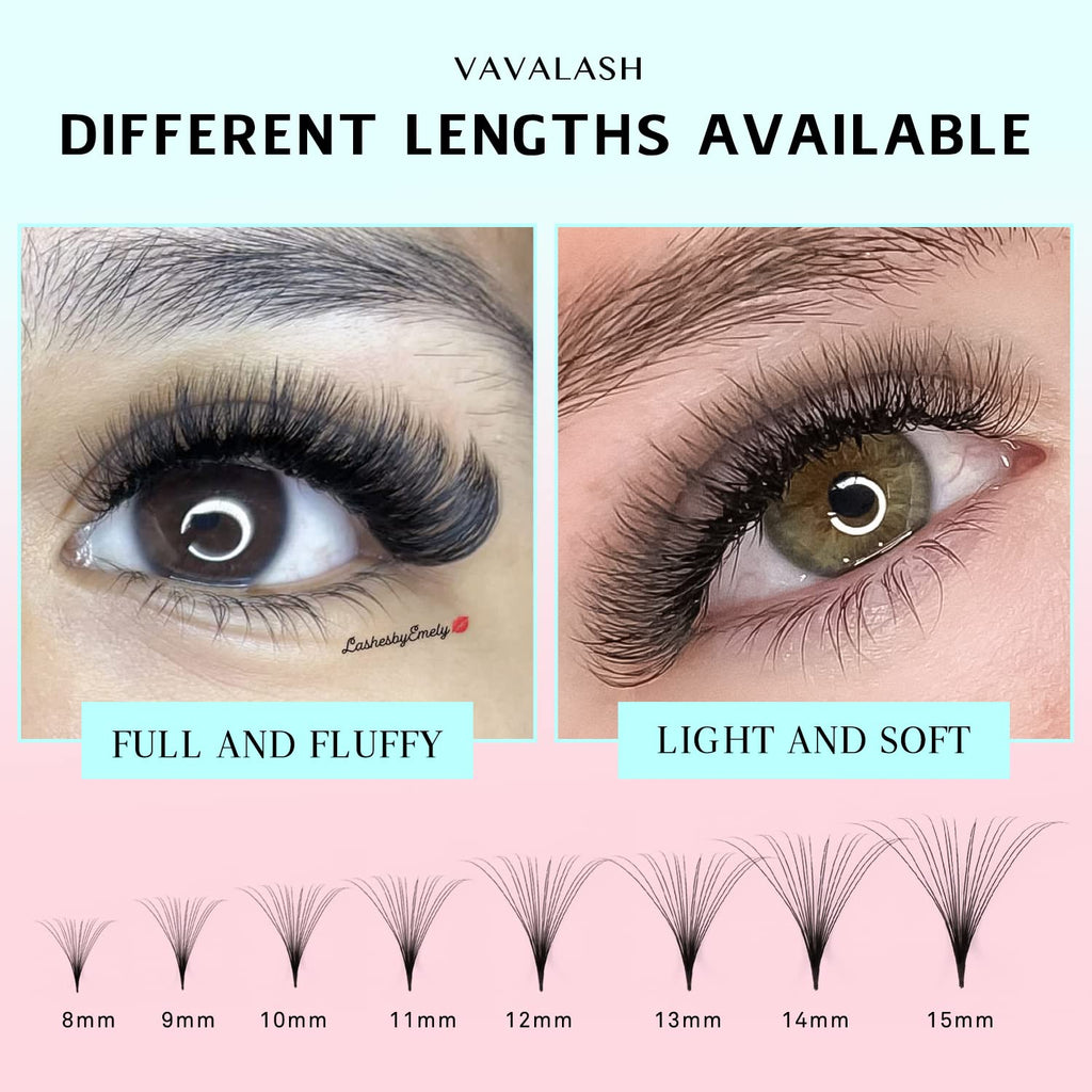 VAVALASH 600 Premade Lash Fans – Promade 5D–24D, 8–15mm, Thin Base