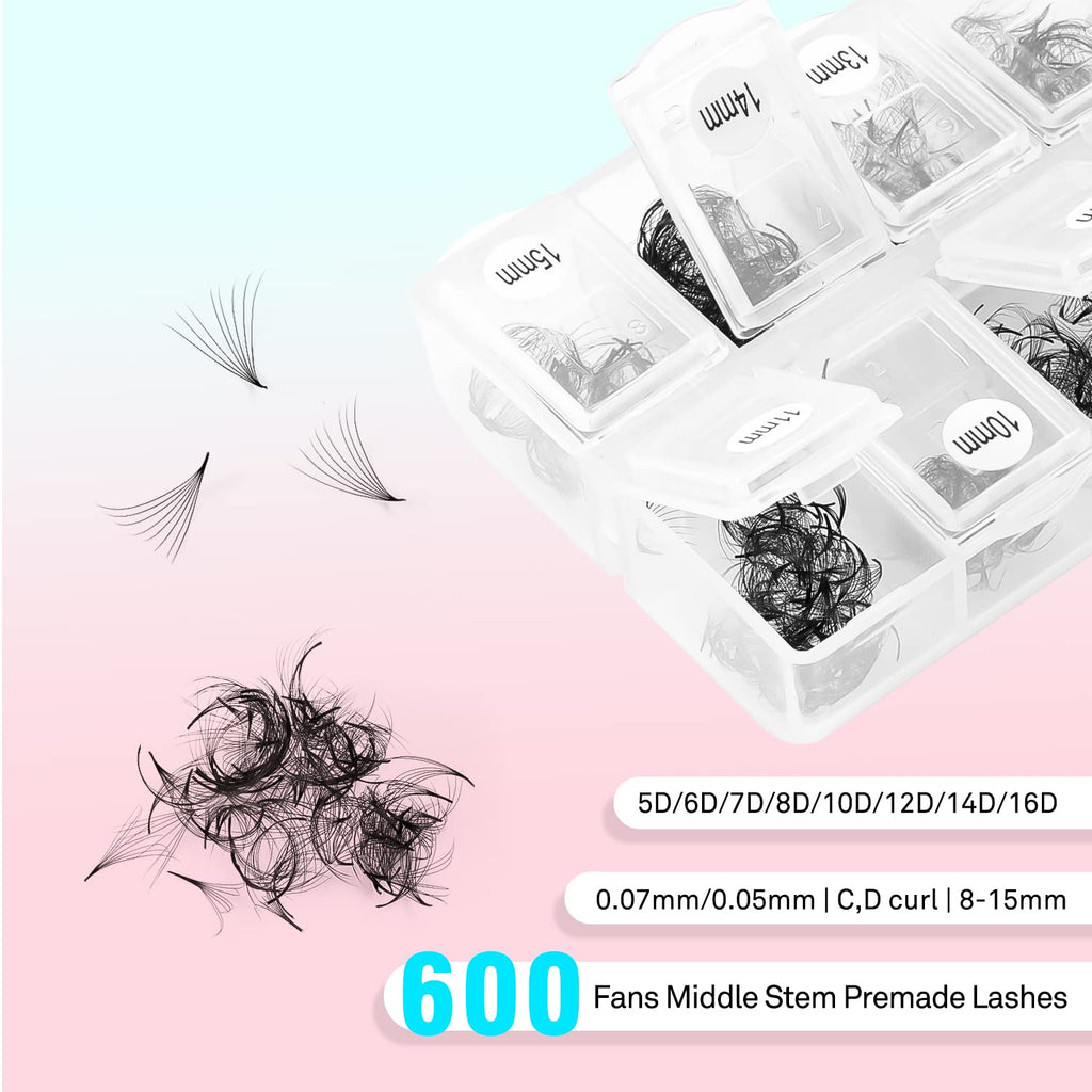 VAVALASH 600 Fans Premade Loose Fans – Premium Volume Lash Extensions 8-15mm