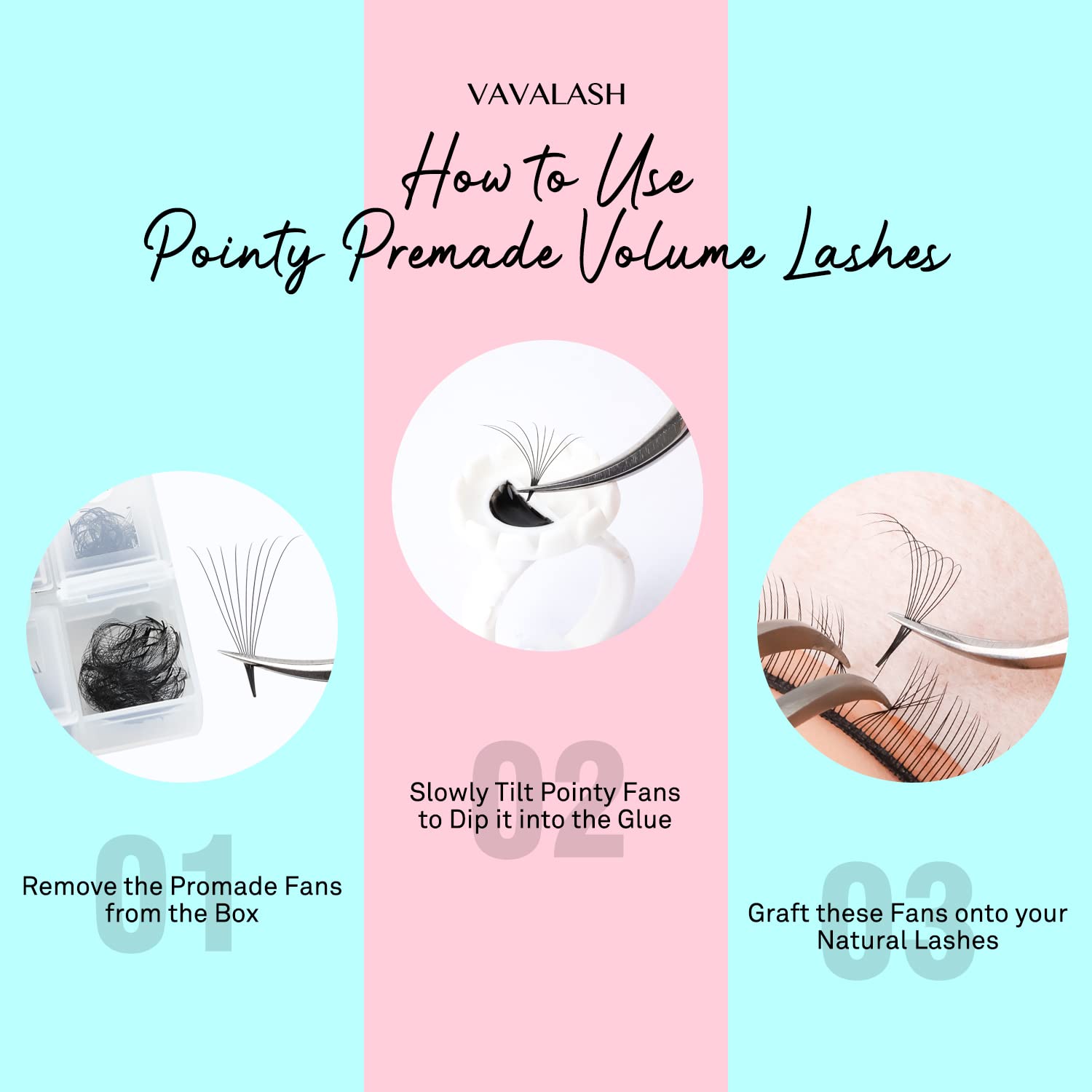VAVALASH 600 Premade Loose Fans – 5D-24D Eyelash Extensions, 8-15mm, Thin Base