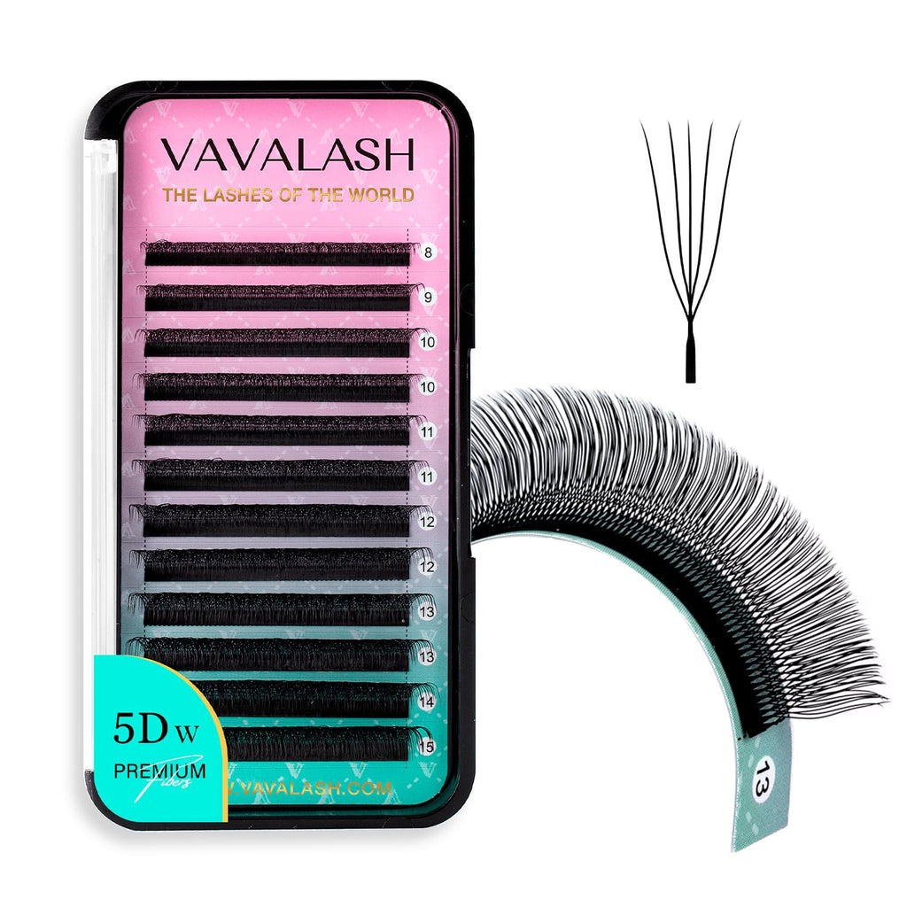 VAVALASH U 5D Lash Extensions – C Curl 0.07mm, 8–15mm Mix Tray, 5D UU Lash Fans, U-Shaped Natural Wispy Lashes