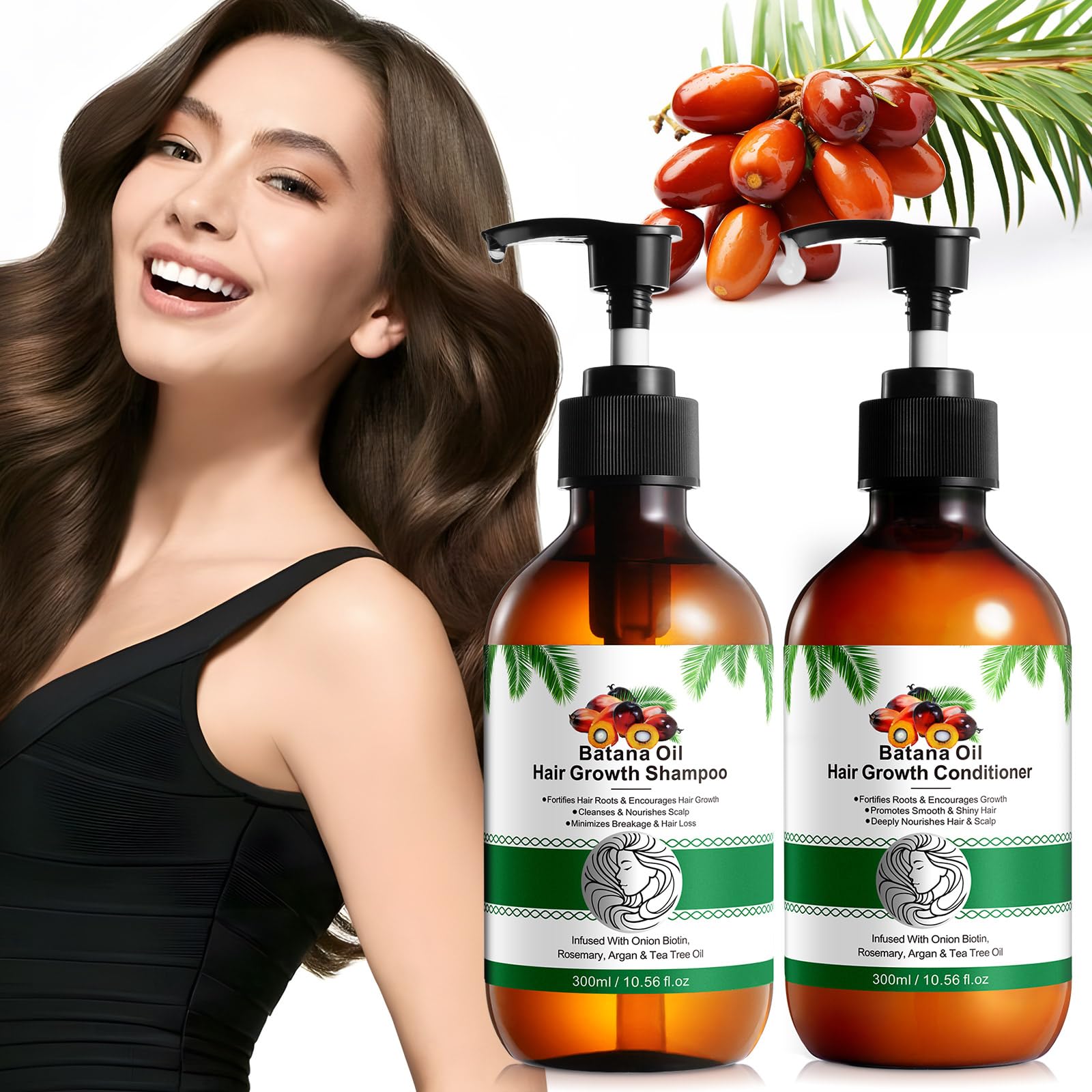 Vawcrn Batana Oil Hair Growth Shampoo & Conditioner Set | Hydrates Dry Hair & Improves Scalp Health