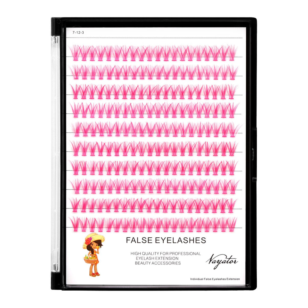 Vayator Pink D Curl False Eyelashes – 3 Styles, 10–18mm, 200 Pcs