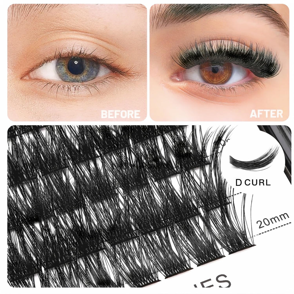 Vayator Lashes Mixed Kit – 8–20mm DD Curl & D Curl False Lashes with Lash Bond & Seal