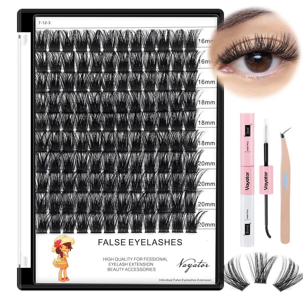 Vayator Lashes Mixed Kit – 8–20mm DD Curl & D Curl False Lashes with Lash Bond & Seal