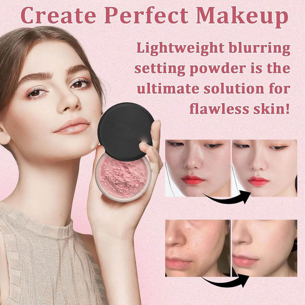 Vbolre Pink Blurring Powder for All Skin Tones | Lightweight Setting Powder