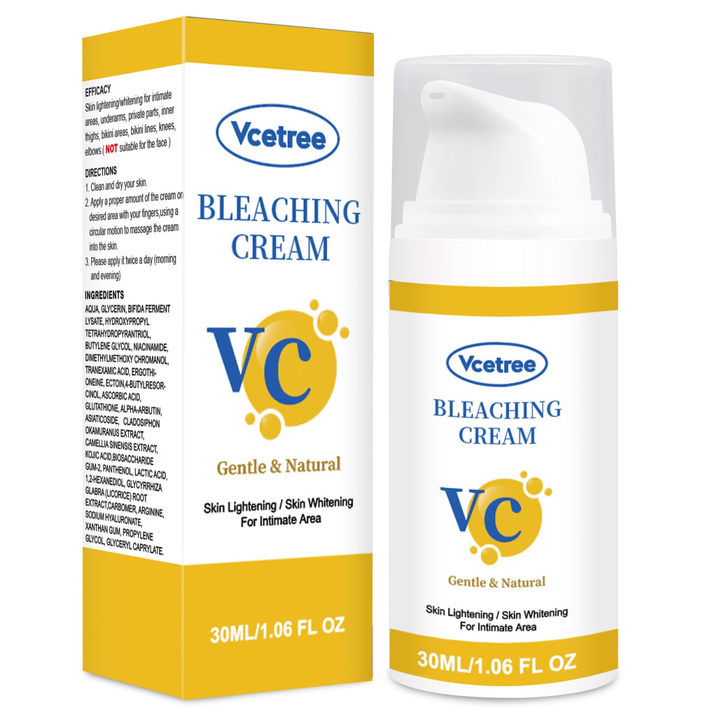 Vcetree Skin Bleaching Cream for Intimate Areas | Gentle Lightening & Even Tone (1 oz)