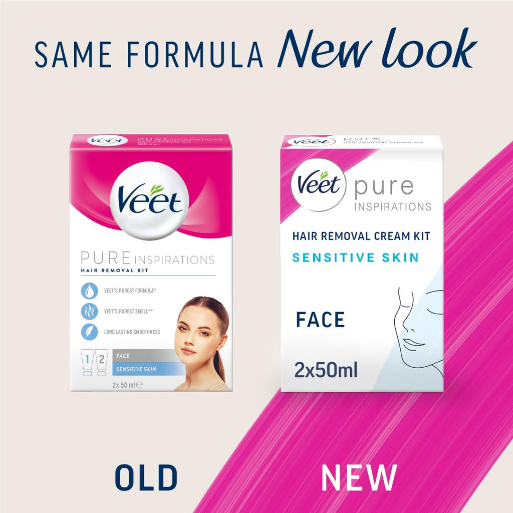 Veet Face Cream Kit Sensitive (2x50ml) – Up to 7 Days Smoothness