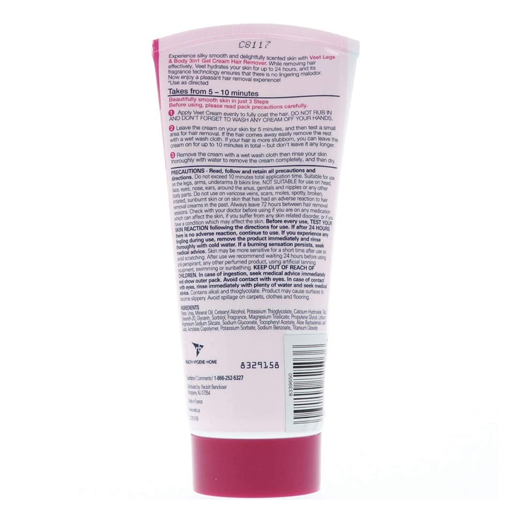 Veet Fast Acting Gel Cream Hair Remover for Women – 6.78 oz (Pack of 3)